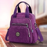 Women Big Capacity Backpack,Nylon Waterproof Knapsack,Lightweight Small Rucksack,Girl Zipper Cross-body Bag,Ladies Shoulder Satchel Bag,Travel Phone Wallet Purse Handbag