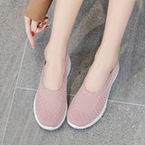 Women's Soft Flats Mesh Shoes Breathable Slip On Walking Shoes Casual Comfort