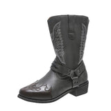 Womens Cowgirl Cowboy Boots Ladies Mid Wide Calf Fashion Western Shoes Size 4-12