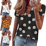 Women Ruffle Blouse Shirts Short Sleeve V-Neck Shirt Basic Summer Fashion Tops