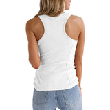 Women's Casual Solid Sleeveless Vest Tank Top Loose T-Shirt Blouse Tops Buttons
