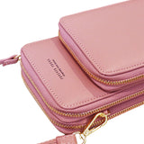 Women Small Cell Phone Case Handbag PU Leather Crossbody Shoulder Bag Wrist Strap Purse Pouch Messenger Bags with Card Slots