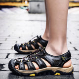 Men Outdoor Hiking Sandals Summer Camping Casual Beach Shoes Anti-Slip Round Toe