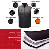 Electric USB Heated Vest Unisex Winter Riding Skiing Warmer Heating Coat Jacket