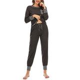 Women's Pajama Set Sleepshirt Long Sleeve Tops Pants Trousers Nightwear Homewear