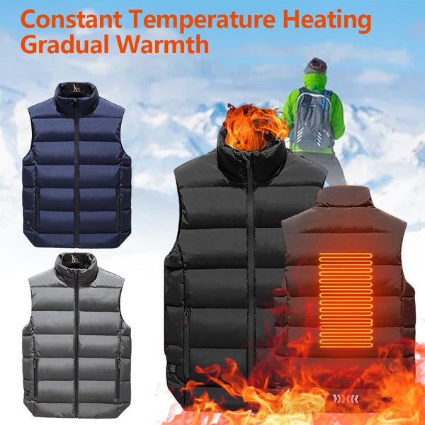 Men's Heated Vest Electric Jacket Coat USB Warm Heating Pad Winter Body Warmer