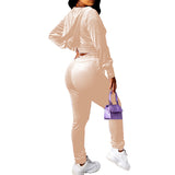 Womens 2Pcs Tracksuit Set Leggings Pants Long Sleeve Hoodie Zip Tops Outfits Set