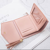 PU Leather Tassels Trifold Wallet Credit Card Holder Money Clutch Purse Handbag