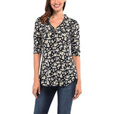 Women Plaid Printed Casual Shirt Blouse Tops Stand Collar Pullover Tunic Zipper