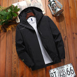 Men Solid Color Windproof Waterproof Jacket Outdoor Lapel Neck Windbreaker Coat