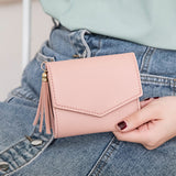 PU Leather Tassels Trifold Wallet Credit Card Holder Money Clutch Purse Handbag