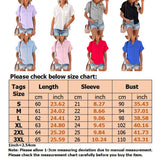Women Solid Color Lapel Top Short Sleeve T-Shirt Blouse Casual Pullover Button