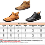 Mens Ankle Boots Casual Loafers Shoes, Mens Side Zipper Boots Hand Stitching Outdoor Working Shoes Booties