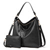 2 Pcs Fashion Women Tote Satchel Shoulder Bag Set PU Leather Large Capacity Single Shoulder Handbag Wallet Purse