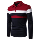 Mens Multicolor Long Sleeve Polo Shirt Casual Tops Blouse Pullover Basic T-Shirt