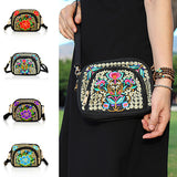 Women Handmade Embroidery Crossbody Bag Handbag Purses Shoulder Bag Phone Holder