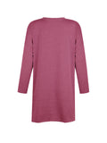 Womens Casual Long Sleeve Pocket T Shirt Loose Solid Color Tunics Shirt Blouse Tops