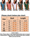Women's Casual T-Shirt V-Neck Short Sleeve Splicing Tops Split Hem Summer Basic