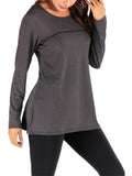 Women's Long Sleeve Yoga Tops Loose Casual T-Shirts Sports Fitness Tee Crossback