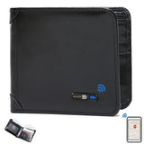 Anti-Lost Wallet GPS Locator Purse Alarm Cowhide Leather Card Holder Bluetooth