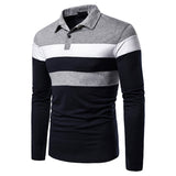 Mens Multicolor Long Sleeve Polo Shirt Casual Tops Blouse Pullover Basic T-Shirt