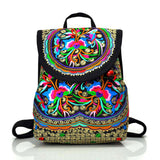 Women's Handmade Embroidery Backpack Travel School Shoulder Bag Satchel Rucksack