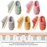 Women Platform Plush Slippers Slip On Casual Low Top Round Toe Winter Slippers