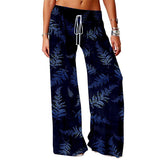 Women Wide Leg Yoga Long Pants Drawstring Loose Fit Fitness Casual Wear Trousers