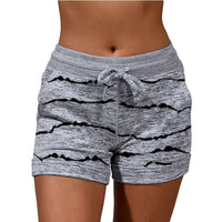 Women Yoga Shorts Elastic Waist Summer Beach Casual Drawstring Fitness Hot Pants