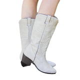 Womens Cowgirl Cowboy Boots Mid Wide Calf Block Heel Western Vintage Boots Dress Shoes