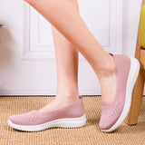Women's Soft Flats Mesh Shoes Breathable Slip On Walking Shoes Casual Comfort