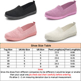Women Comfortable Flat Slip On Shoes Casual Red Breathable Anti-slip Sneakers