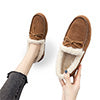 Bowknot Loafers for Women Winter Warm Moccasins Slippers Faux Fur Lined Casual Flat Shoes Indoor & Outdoor