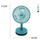 Rechargeable Desk Fan Portable Ultra-Quiet 3 Mode LED Light USB Mini Desktop Fan