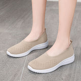 Women's Soft Flats Mesh Shoes Breathable Slip On Walking Shoes Casual Comfort