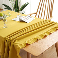 Ruffle Cotton Table Cloth Cover Rectangle Square Tablecloth Dining Wedding Decor
