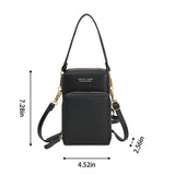 Women Small Cell Phone Case Handbag PU Leather Crossbody Shoulder Bag Wrist Strap Purse Pouch Messenger Bags with Card Slots