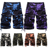 Mens Camo Cargo Shorts Trousers Hiking Fishiong Short Pants Trunks Pockets