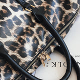 Leopard Leather Weekender Travel Bag for Women Men Cheetah Animal Print Duffle Overnight Tote Gym Bags