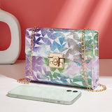 Women PU Leather Shoulder Bag Messenger Cross Body Clutch Purse With Chain Strap