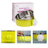 Stainless Steel Pet Dog Food Water Bowl Cage Hanging Feeder Mountable Container