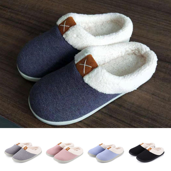 Women Men Slippers Plush Lined House Shoes Indoor Outdoor Anti-Skid Mules Slides