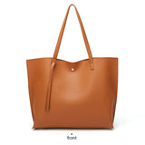 Women PU Leather Tassels Shoulder Bag Tote Large Capacity Handbag Messenger Bag