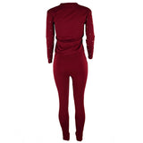 Women Letter Design Rhinestone Faux Pearl Two-Piece Suit Party Sexy Tracksuit