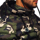 Men Camouflage Splicing Color Coat Long Sleeve Casual Thicken Winter Warm Jacket
