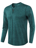 Men's Long Sleeve Casual Tops T-Shirt Jumper Blouse Pullover Basic Tee Buttons