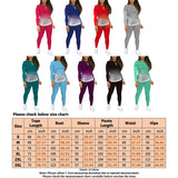 Women Long Sleeve Gradient Color Lounge Wear Set Casual Soft Two Piece Tracksuit