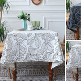 Leaves Printed Tablecloth Polyester Rectangular Square Table Cloth Cover Decor