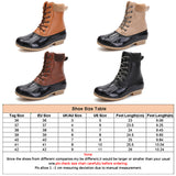 Women's Waterproof High Top Boots Lace Up Duck BootsRound Toe Rain Booties Anti Slip
