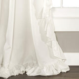 Ruffle Rod Pocket Curtain Thermal Insulated Semi Blackout Window Curtain Panels for Living Room Kids Bedroom Decor, Single Panel